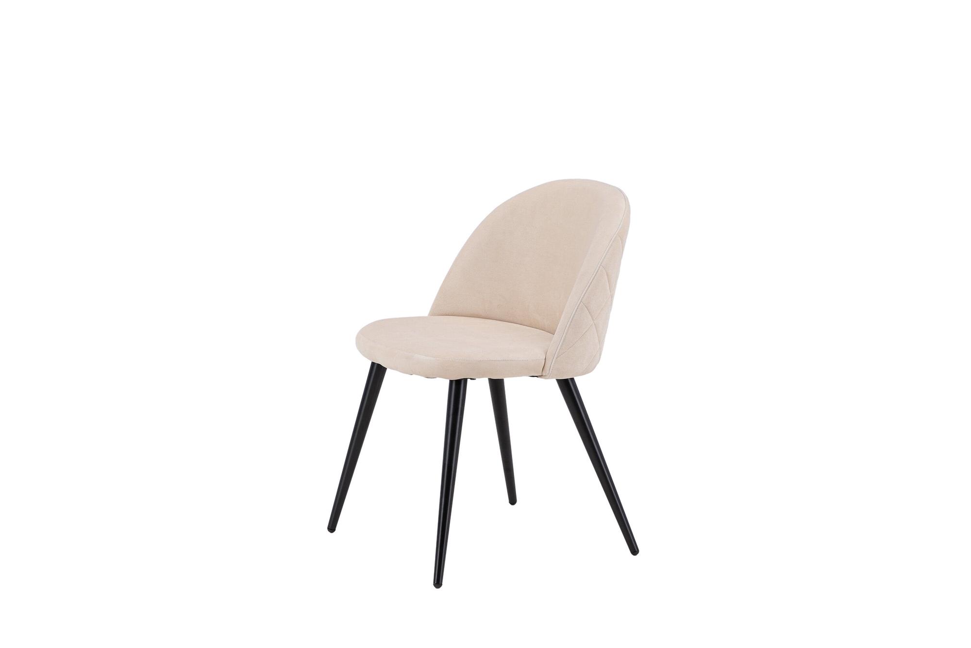 2x Velvet Stitches Stuhl-Set Samt Beige 3