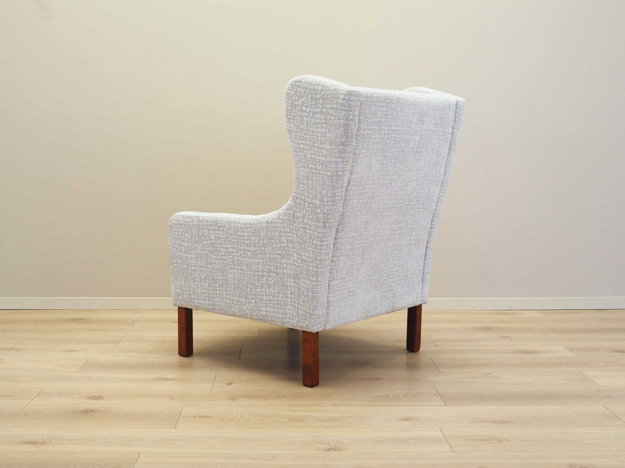 Vintage armchair textile wood grey 1960s 4