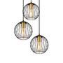 Pendant lamp 3-light metal black gold 1