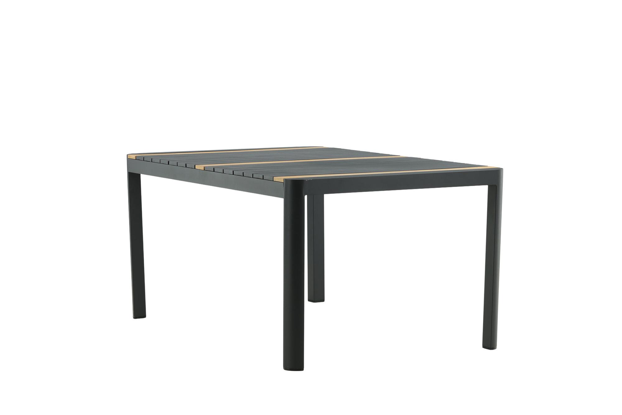 Togo Esstisch Aluminium Teak Schwarz 5