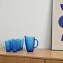 Gläser und Krug-Set Blau 1970er Jahre 1