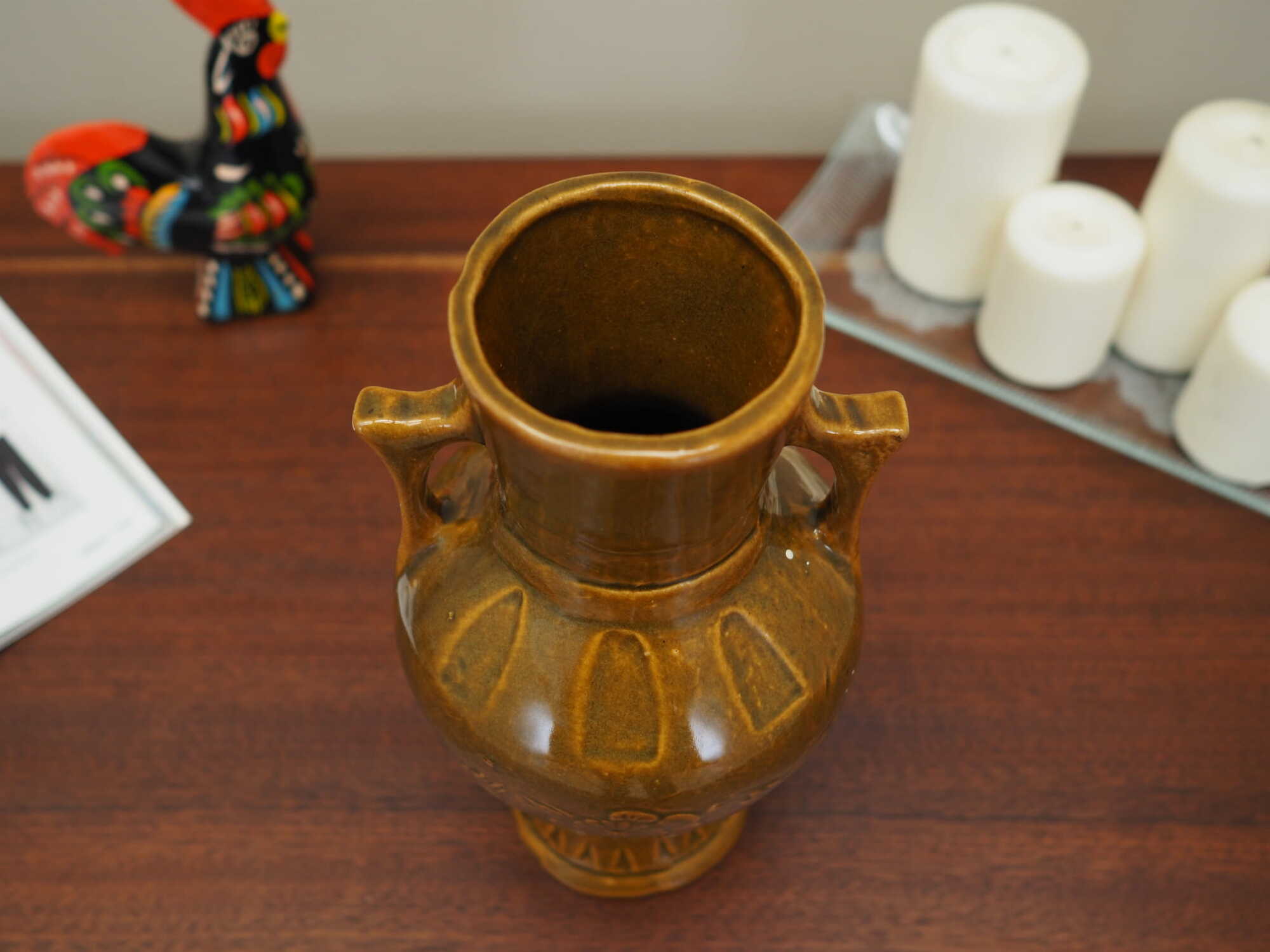 Vintage Vase Ceramic Brown 1960s 3
