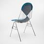 DSS Wire Chair Stackable Metal Blue 2
