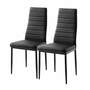 2x Esszimmerstuhl Kunstleder Schwarz 0