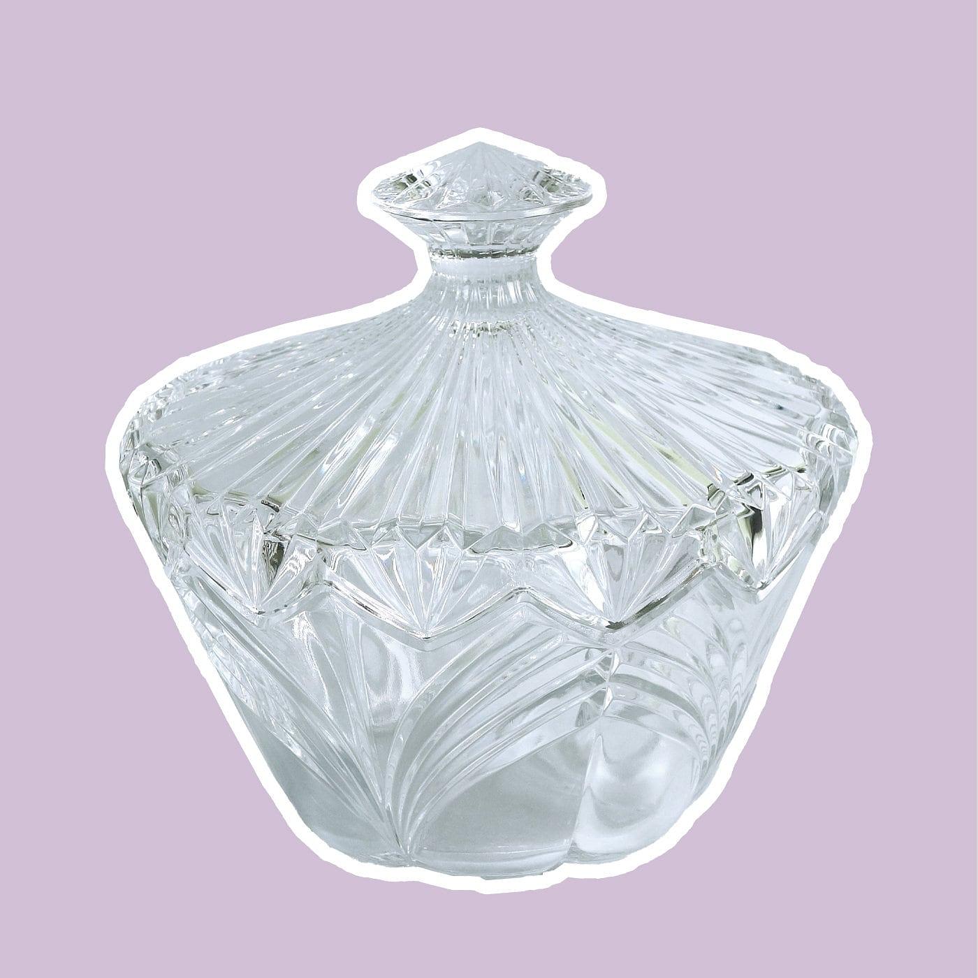 Vintage Bonbonniere Kristall Glas 1980er Jahre 0