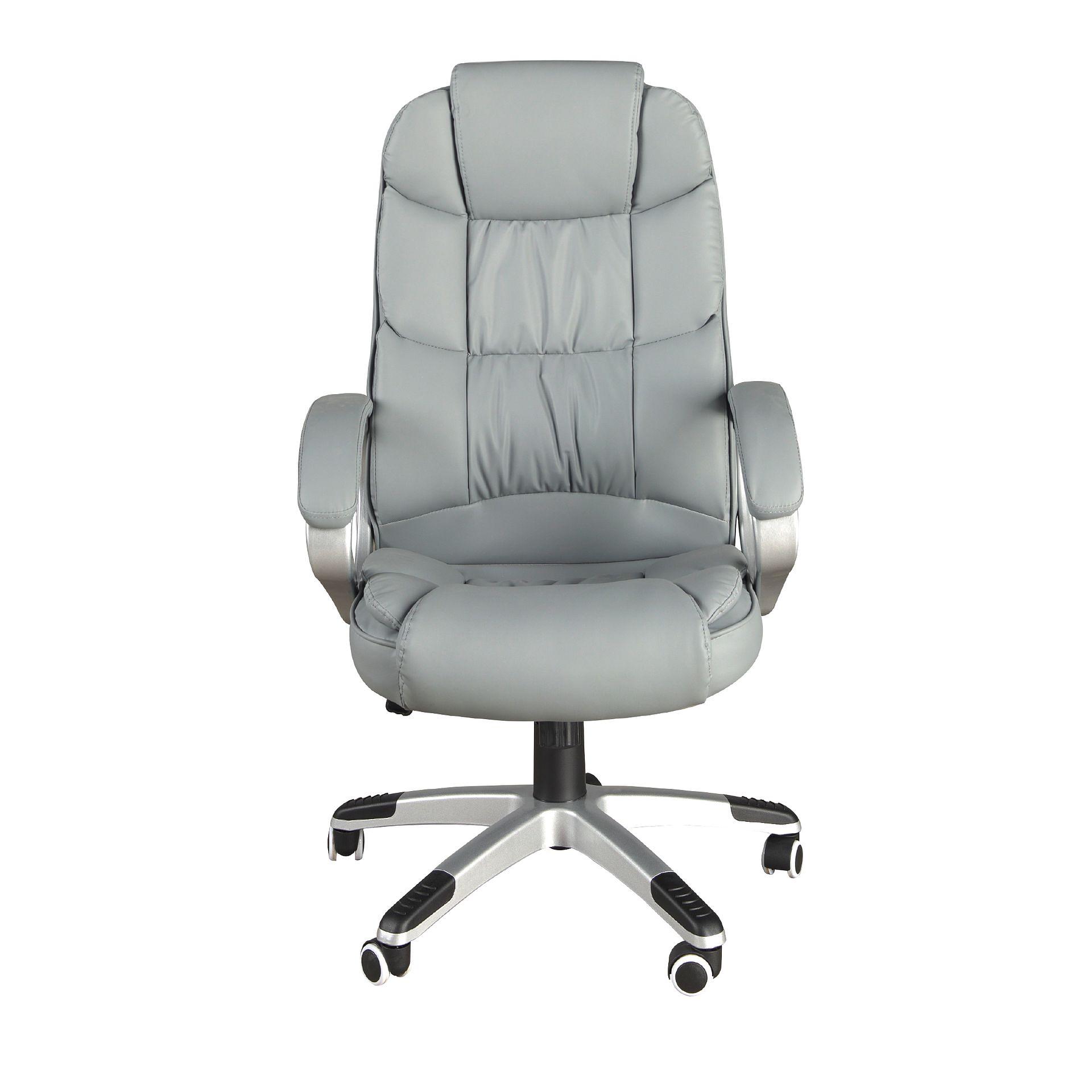 Office chair faux leather gray 1