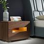 Bedside table Walnut Steel 2