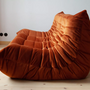 Togo Sofa 3-seater velvet amber-orange 2