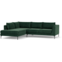 Noa Ecksofa Récamiere Velour Lux Dark Green 0