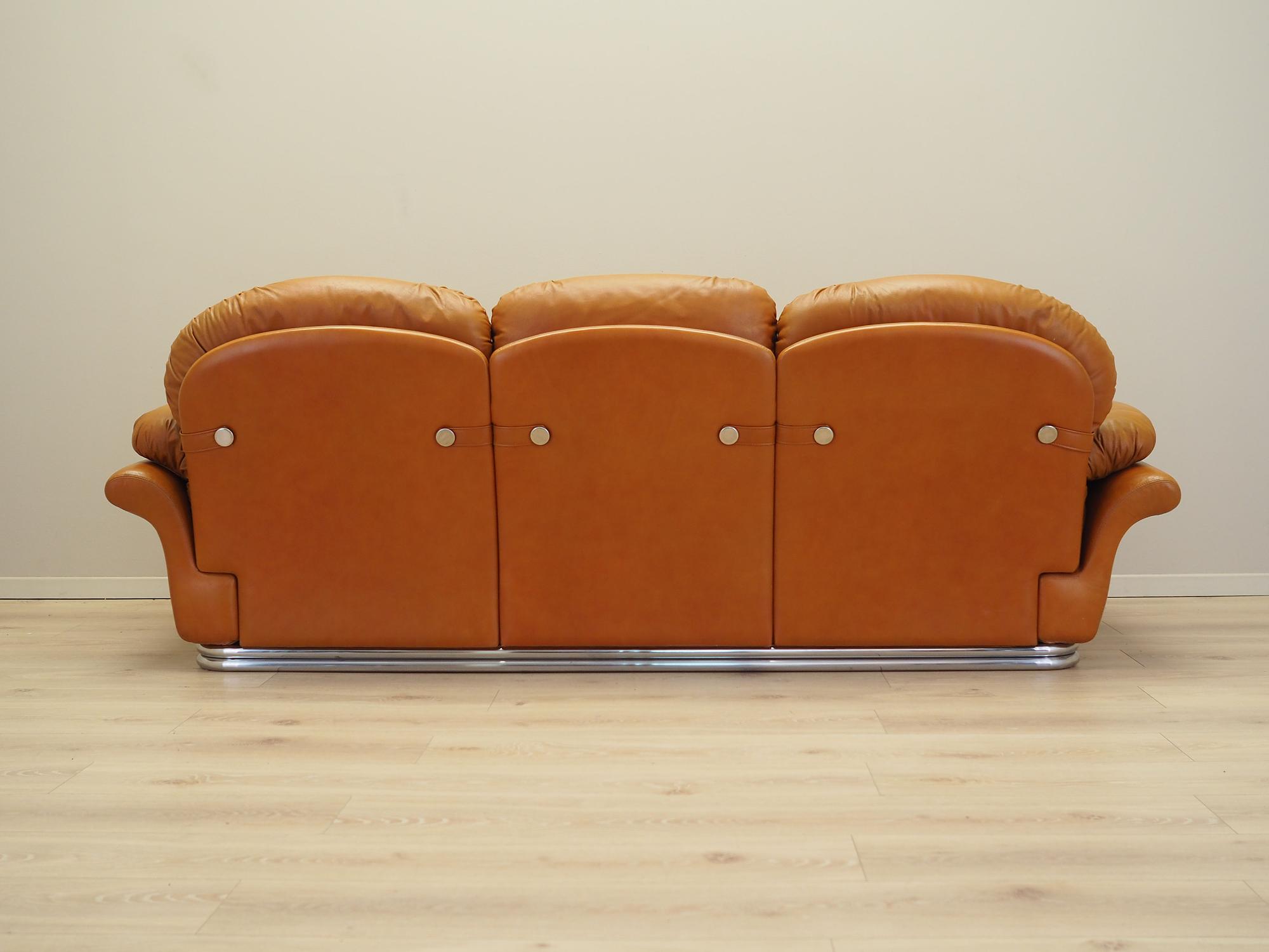 Sofa Leather Brown 1960s 4