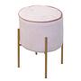 Upholstered stool East birch steel velvet pink 1