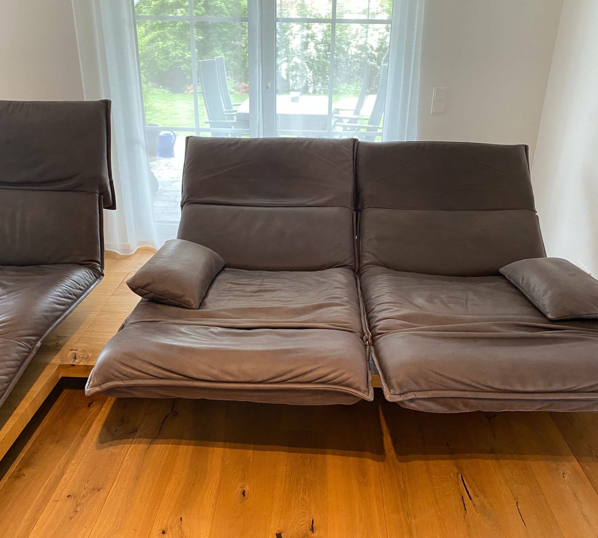 Edit Free Motion Sofa 3-Sitzer Leder Holz Braun 1