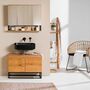 Waschbeckenunterschrank Stahl Holz Eiche 8