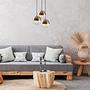 3-Flammig Bastos Pendant Lamp Metal Glass Gold 1