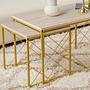 Defne Couchtisch Marmor Gold 2