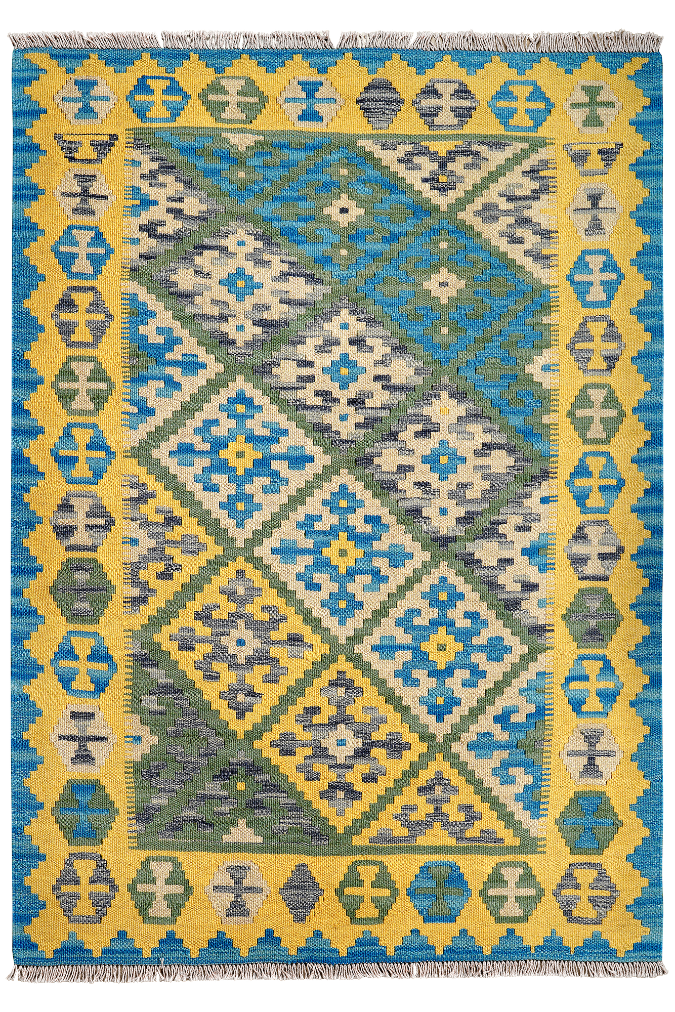 Kilim Gashgai Teppich Gelb 0