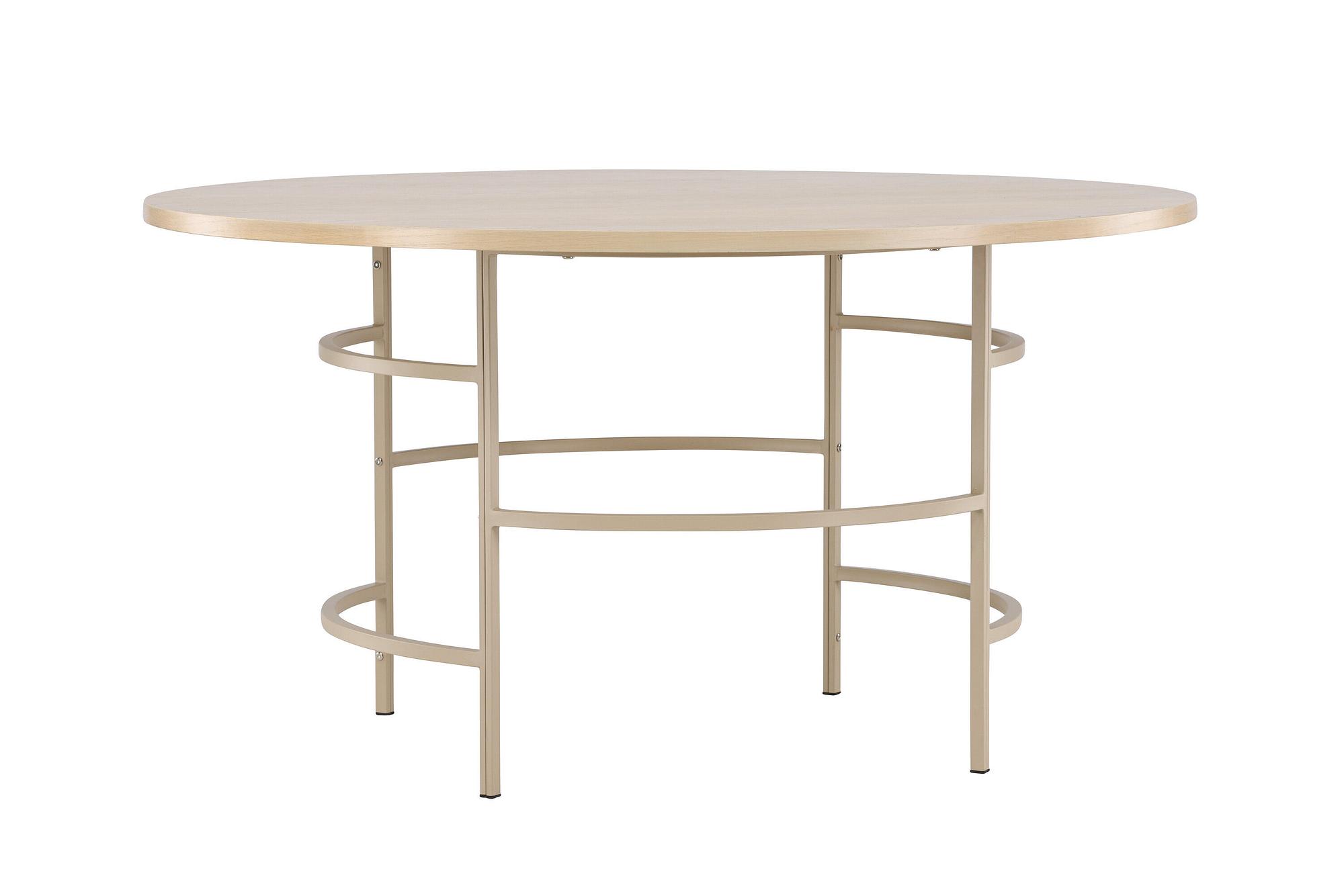 Copenhagen Dining table Wood Metal Beige ⌀140cm 1