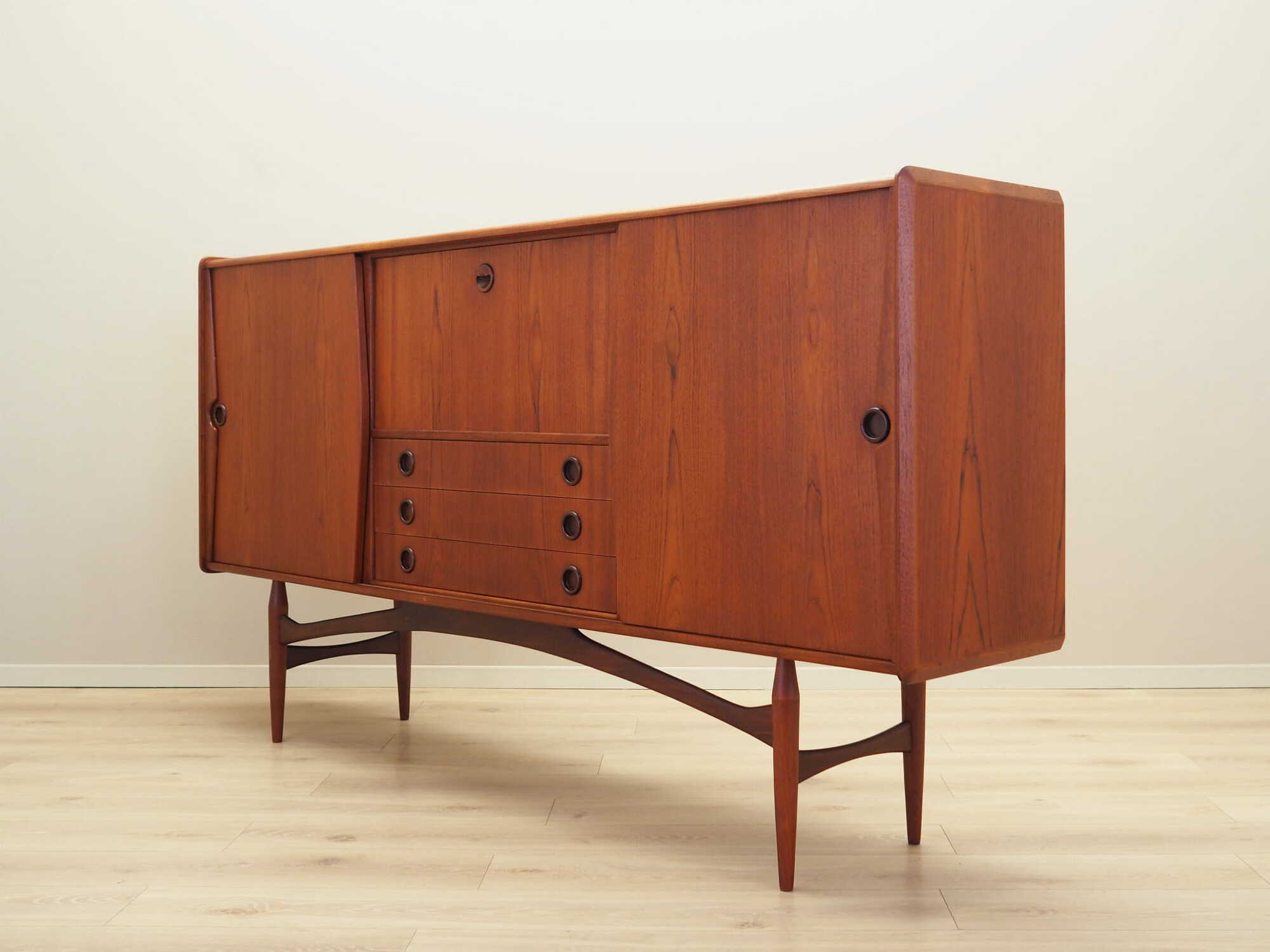 Vintage Sideboard Teakholz Braun 1970er Jahre 3