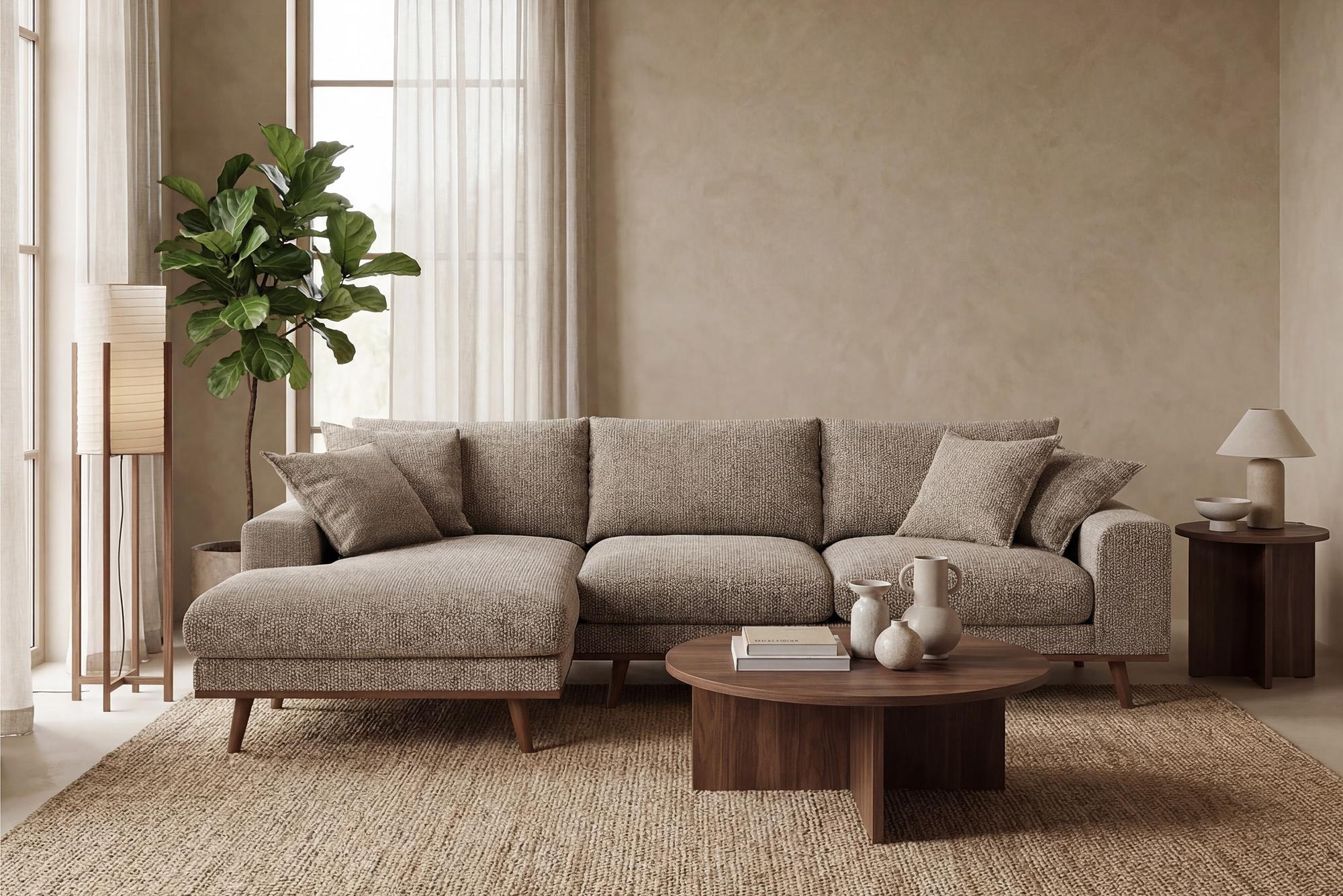 Ecksofa Harper 3-Sitzer Links Hellbraun 10