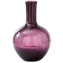 Gecrackelte Kugelvase Glas Dunkellila 0