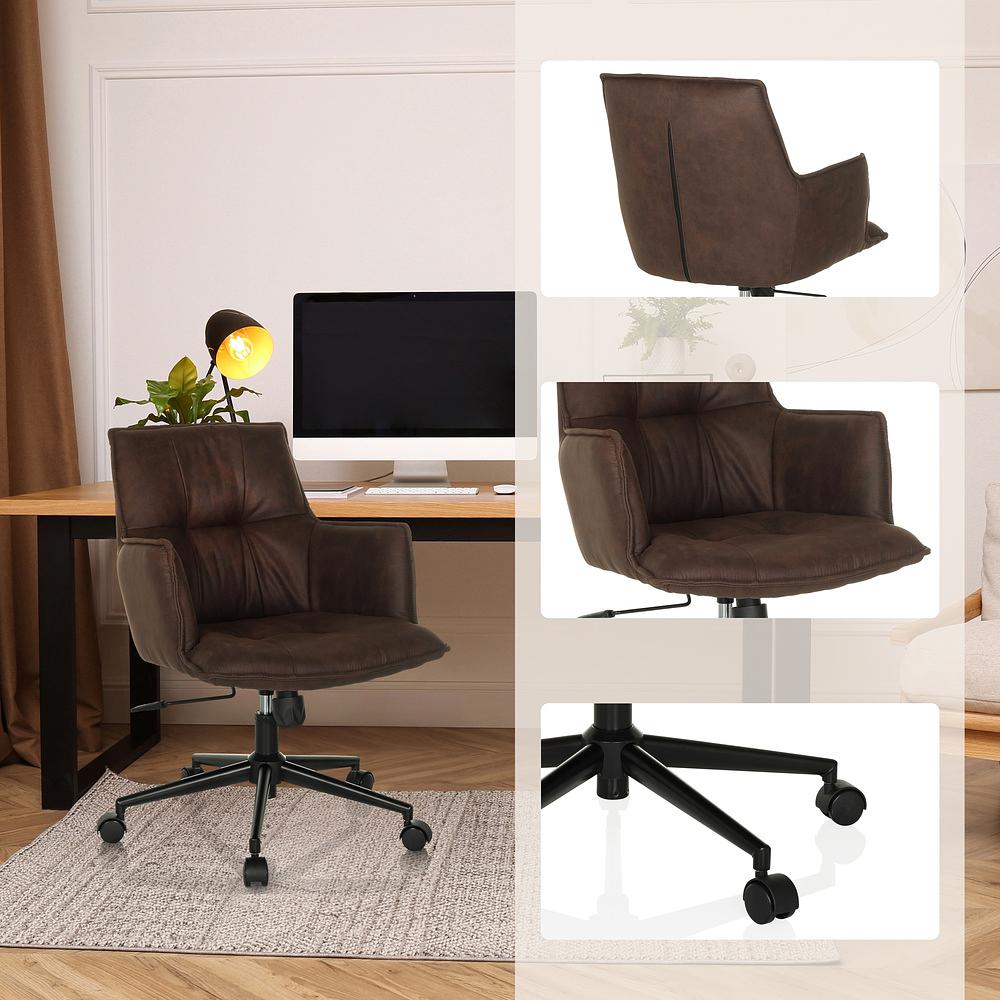 Solao Life  Office Chair Swivel Fabric Dark Brown 3