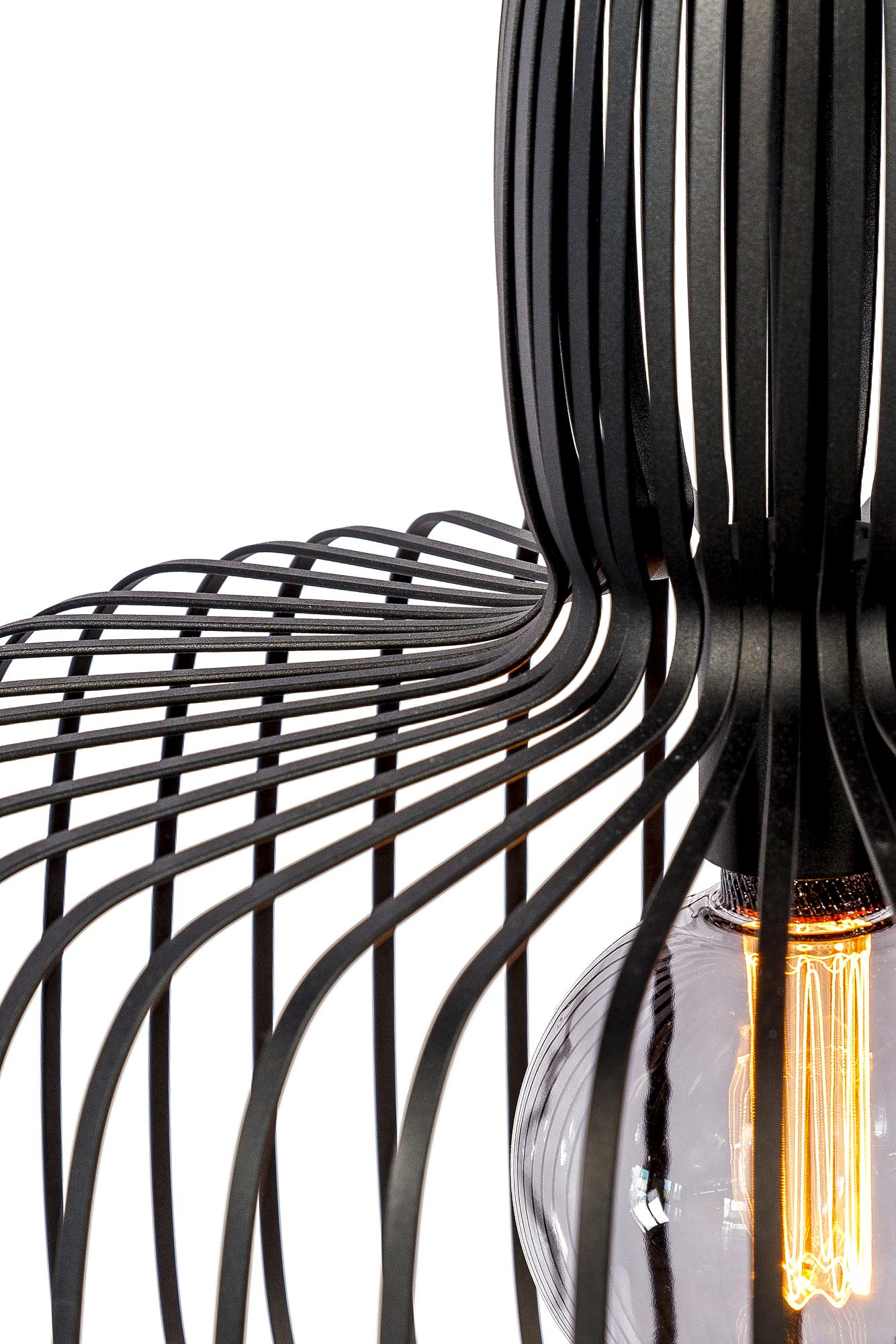 Lampada a sospensione in metallo nero 4