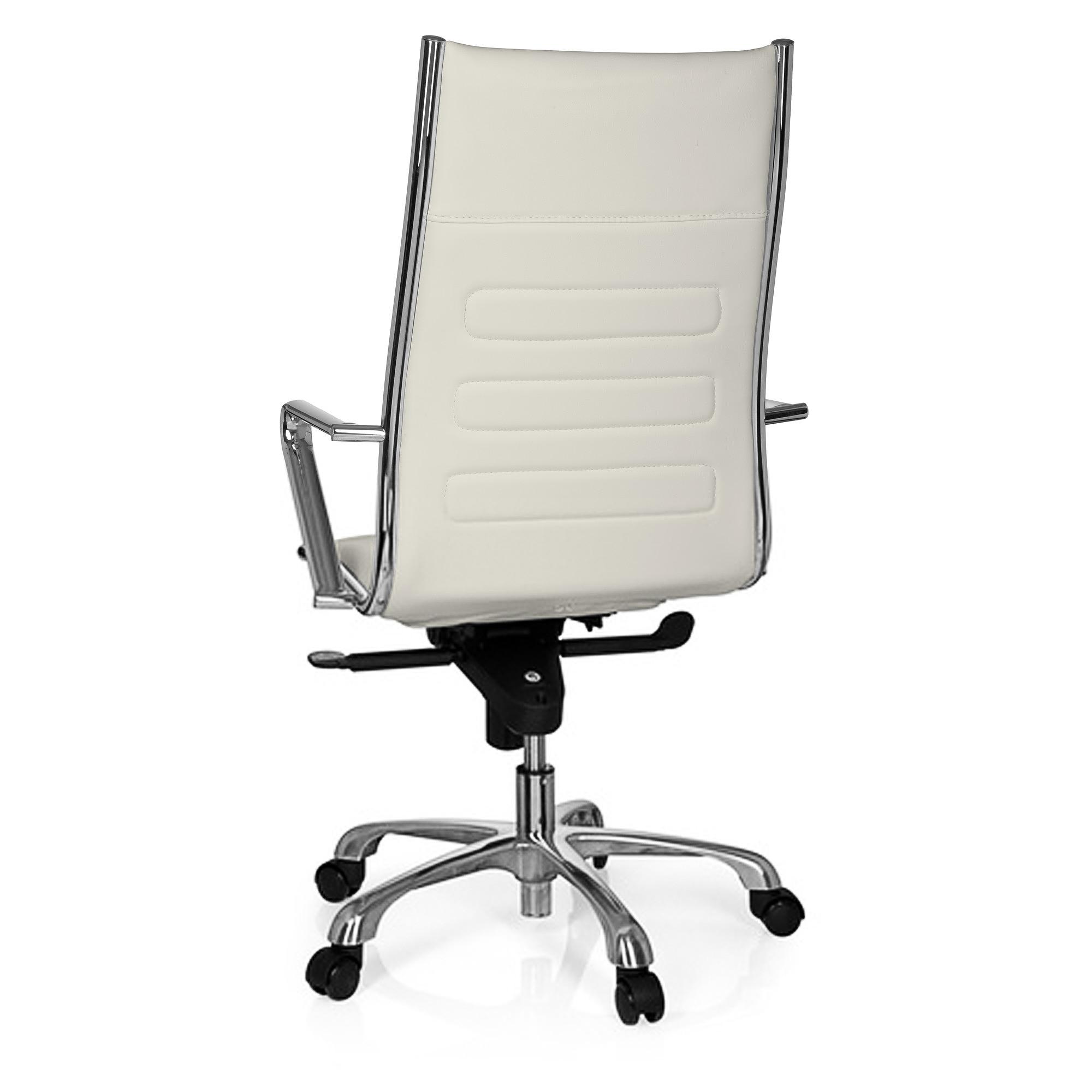 PARIBA III Swivel office chair with casters Faux leather White 6