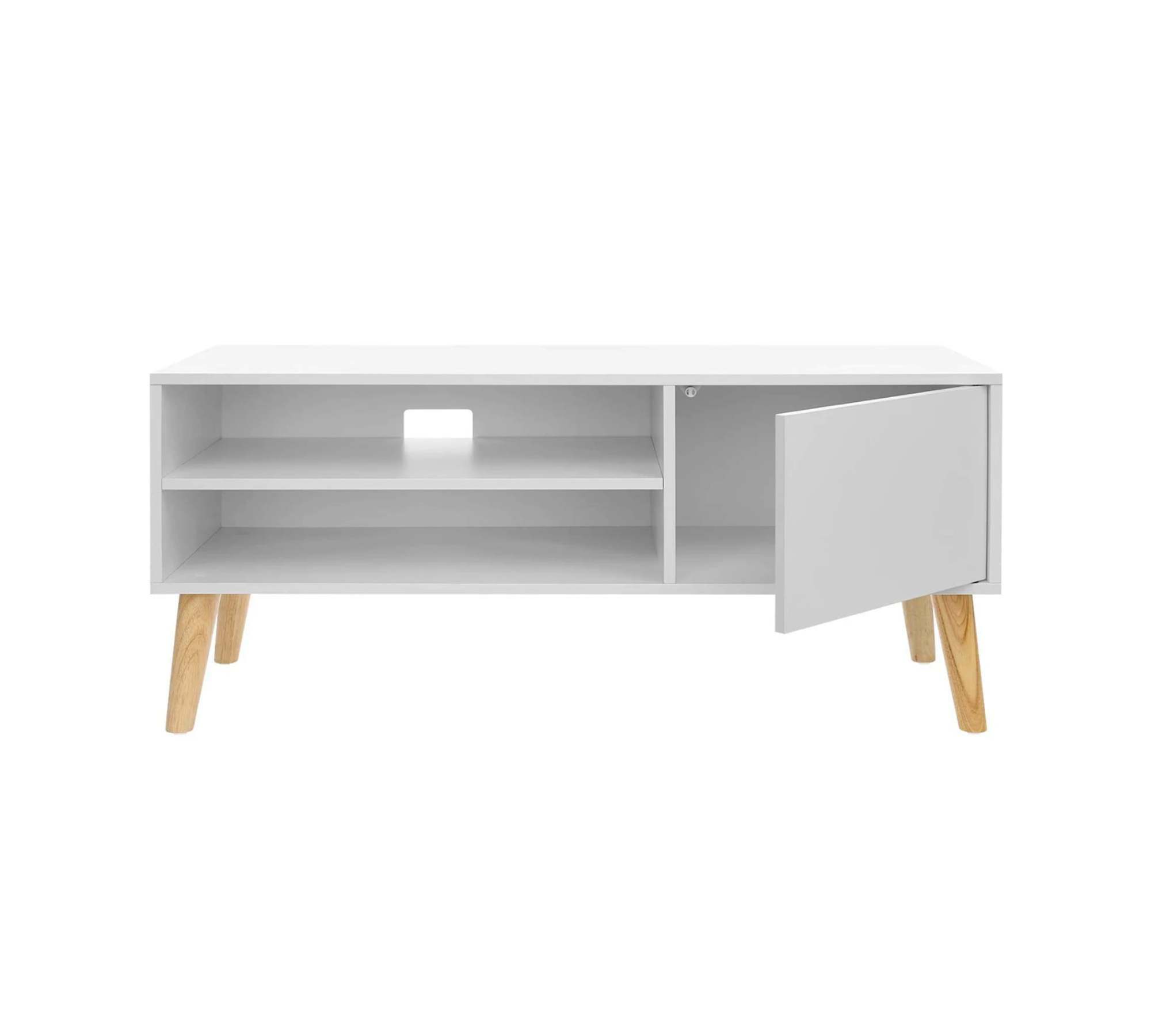 Lowboard Gummibaumholz Weiß Braun 3