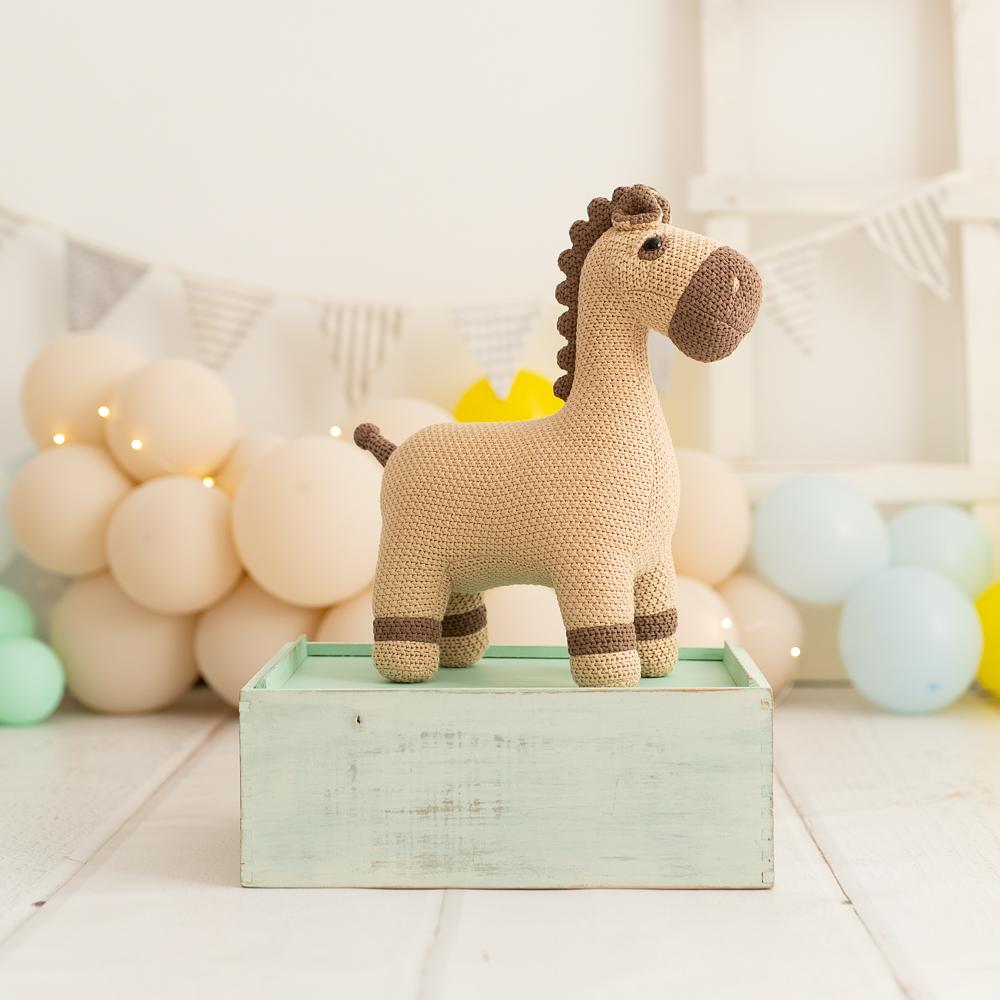 Pferd Mini Plüschtier Baumwolle Braun 0