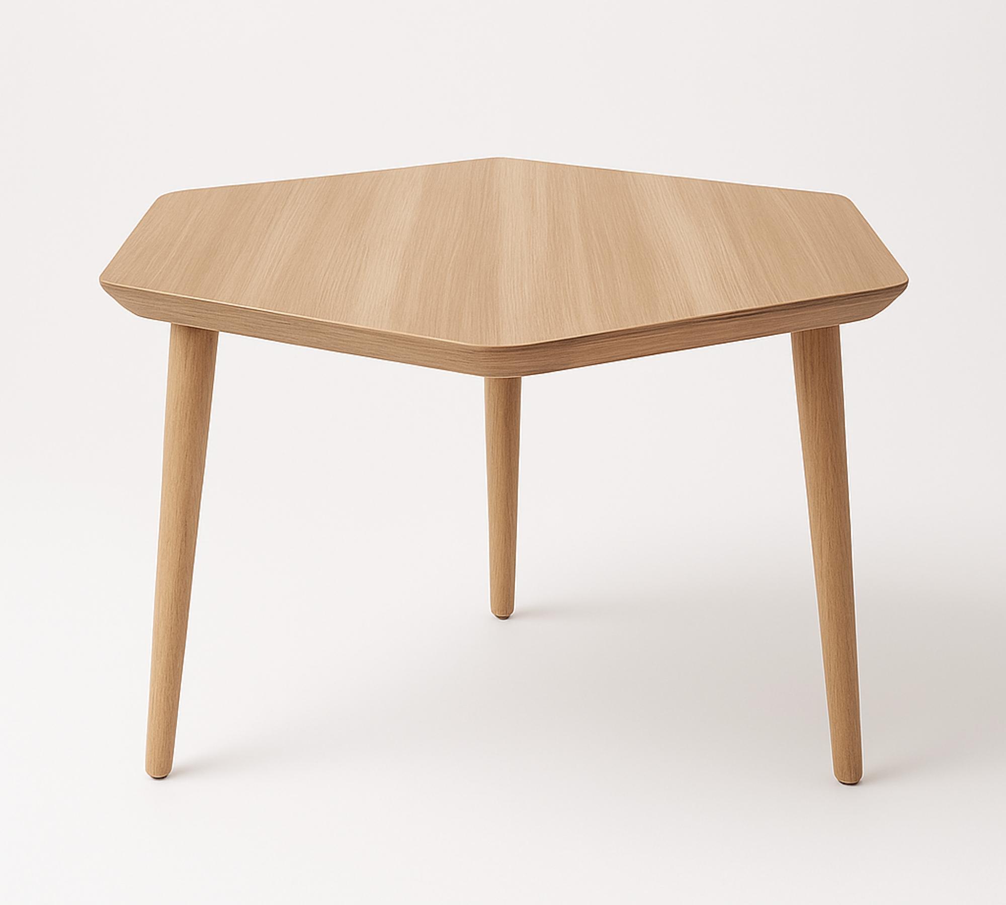 Hexagonaler Couchtisch hochwertiges Holz 75cmx75cm 1