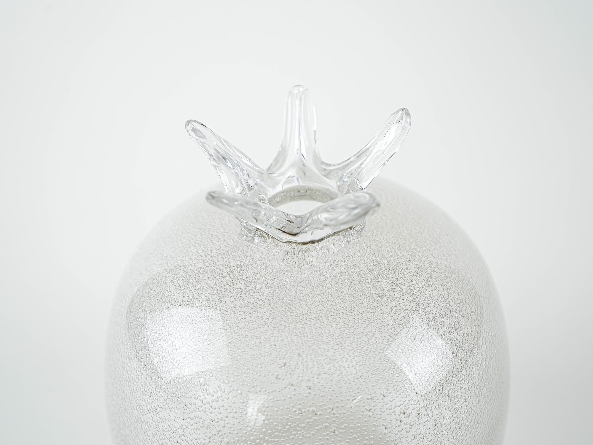 Glass vase pomegranate shape 1970s 4