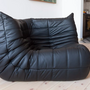 Togo Ecksofa Madras-Leder Schwarz 5