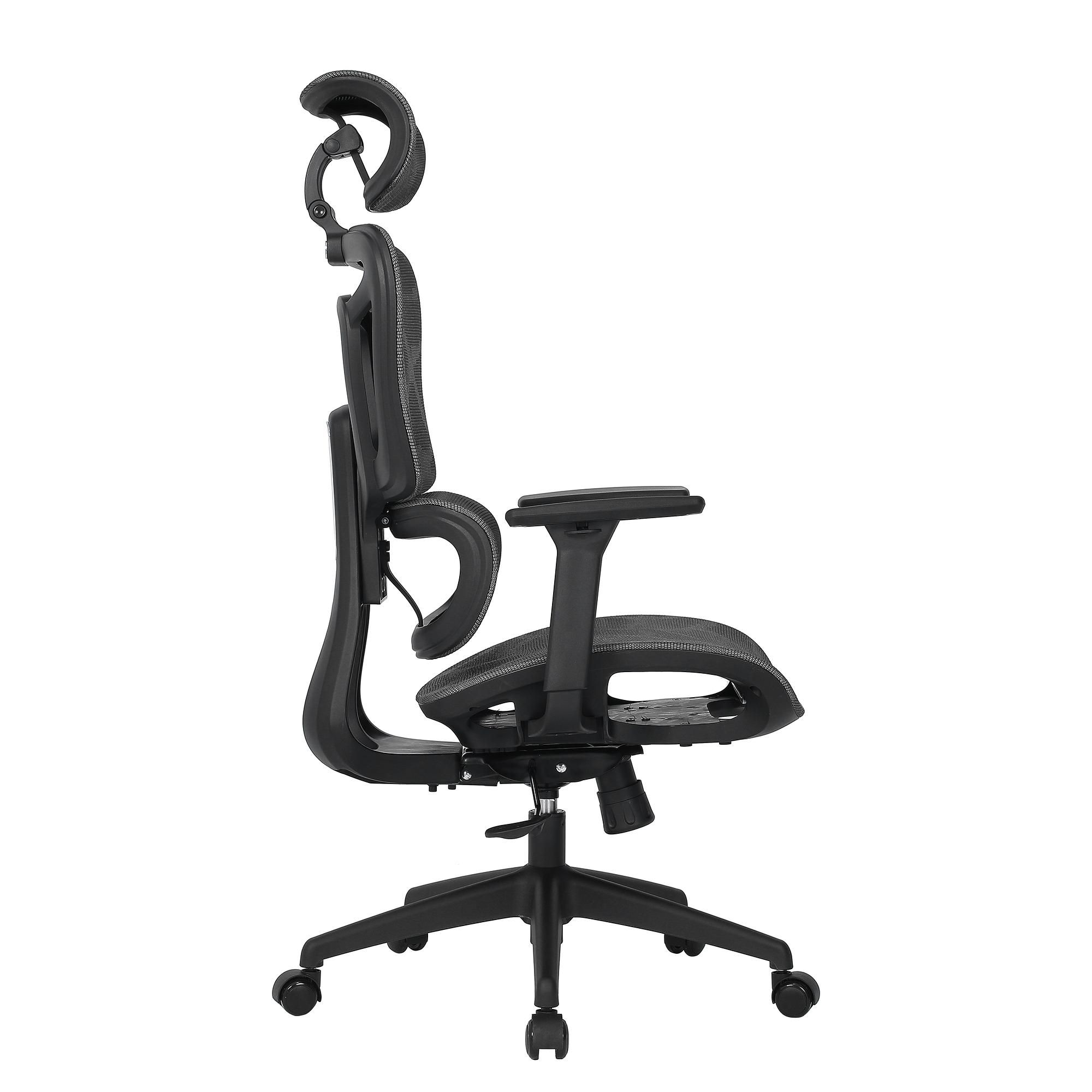 Bürodrehstuhl Doum Mesh Metall Grau Weiß 3