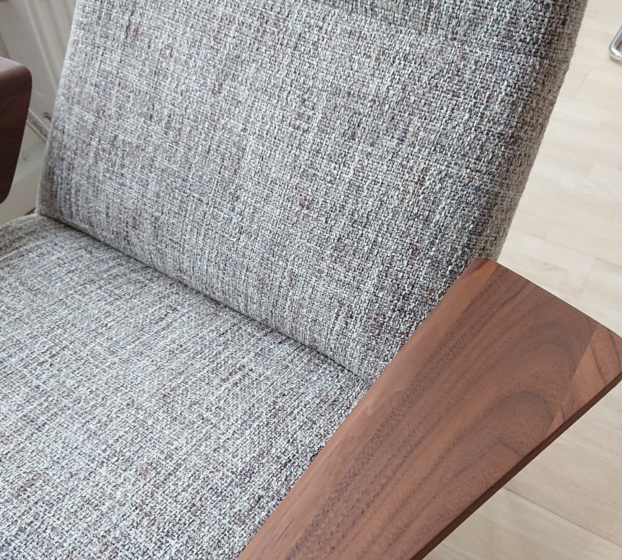 Votteler 368 Sessel inkl. Hocker Textil Metall Holz Grau 5