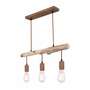 Pendant lamp 3-flame Metal Wood Brown 2