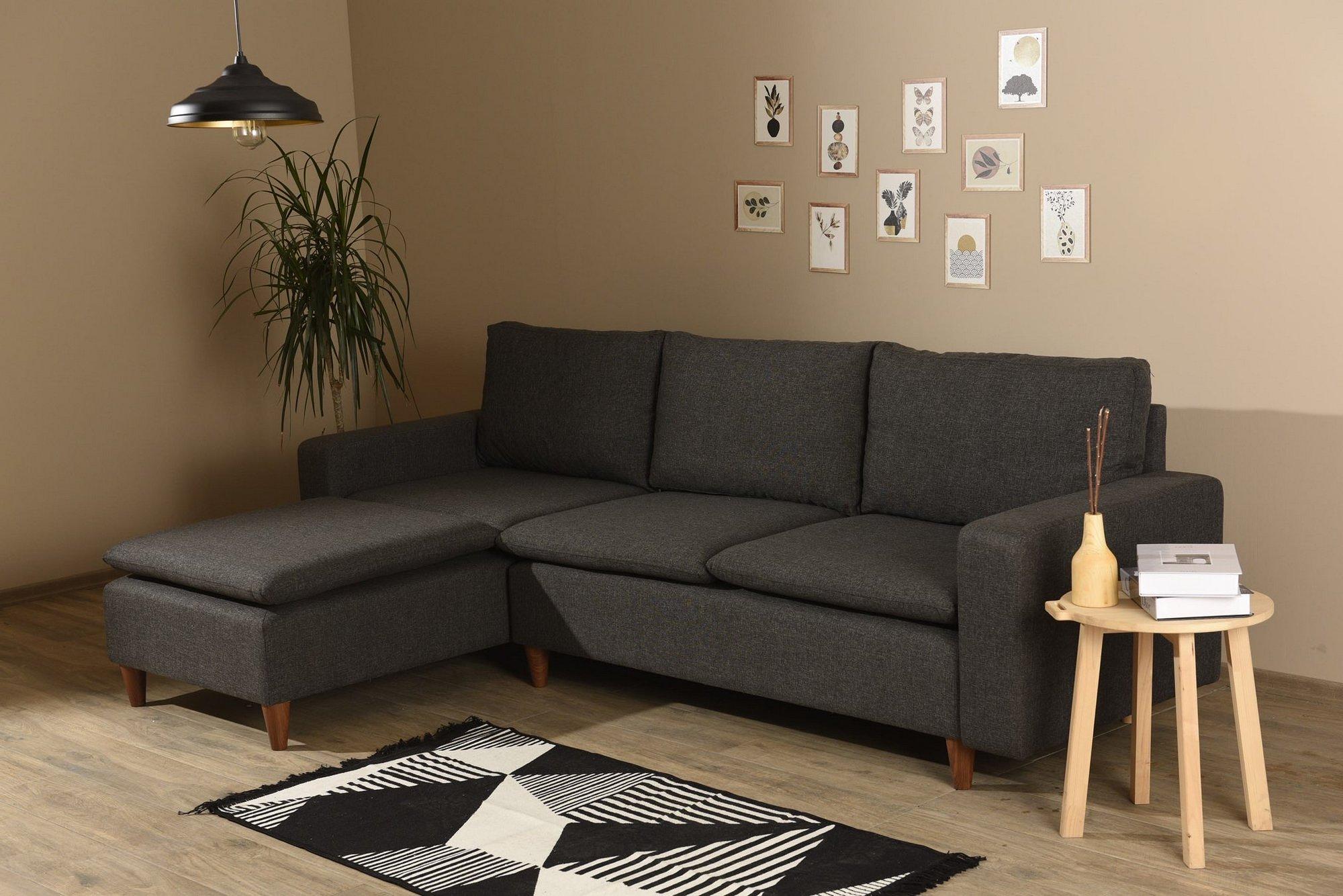 Long corner sofa Dark grey 2