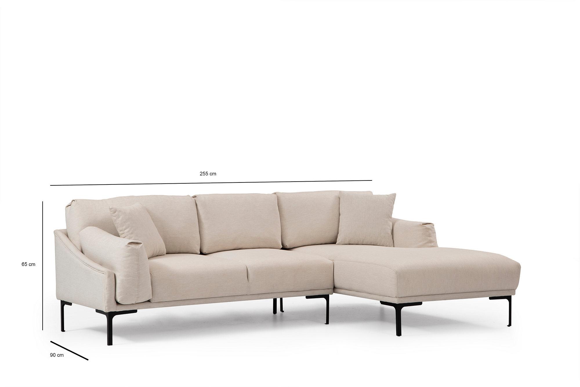 Leo Right Corner Sofa Beige 6