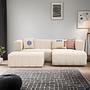 Beyza Sofa Récamiere Rechts mit Hocker Creme 0