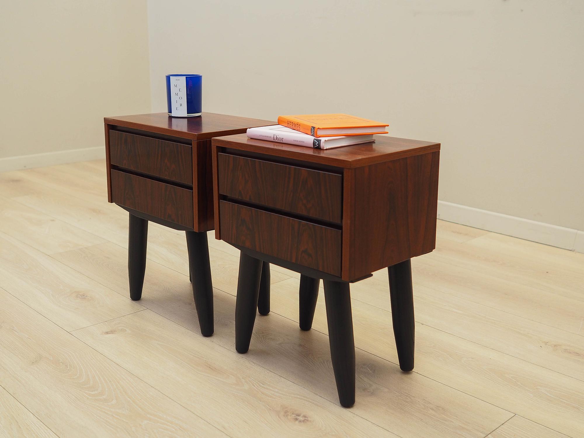 Nachttisch-Set 2-teilig Palisanderholz 1970er Jahre 3