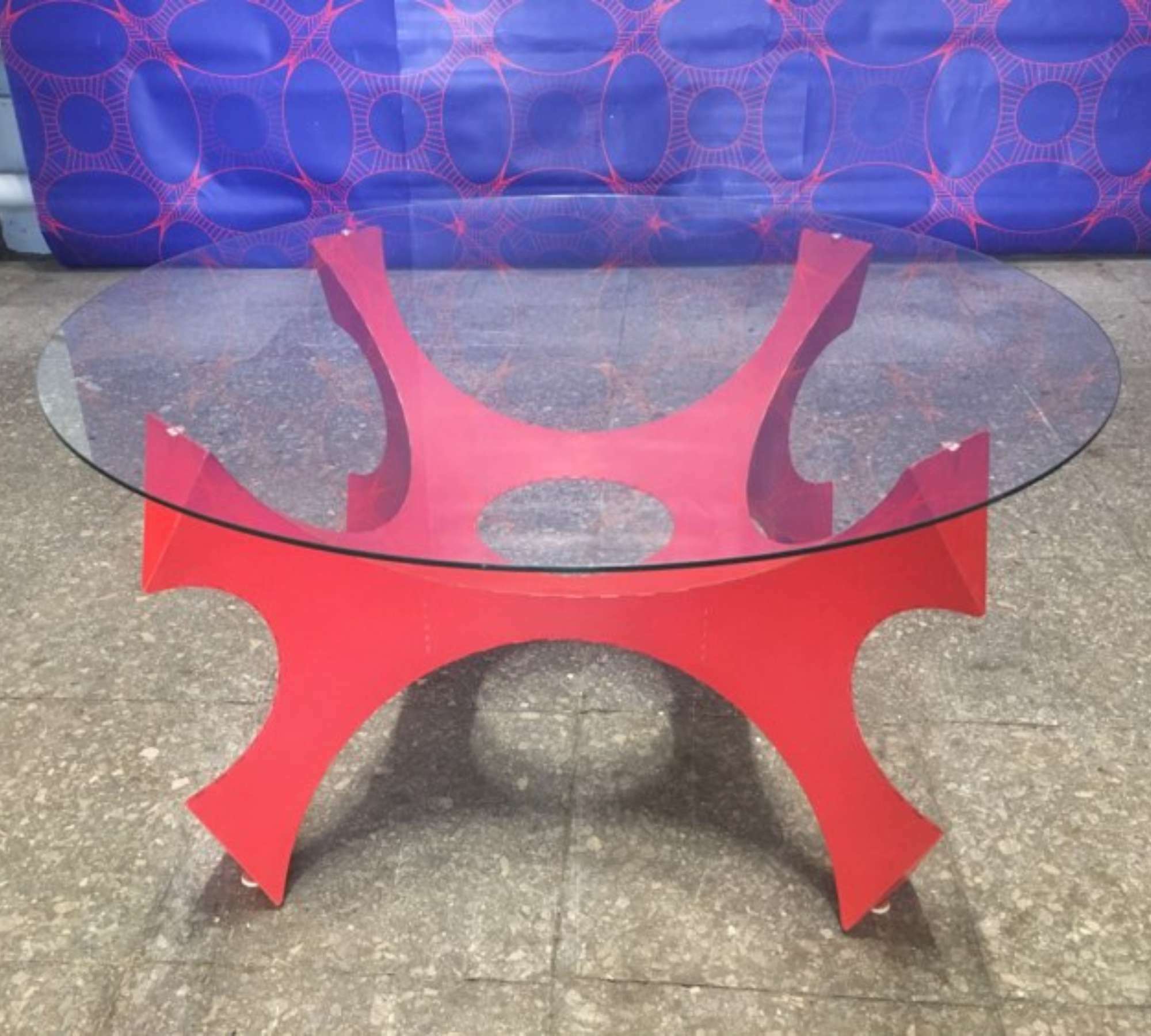 NEMO Coffee Table Wood Glass Red 2