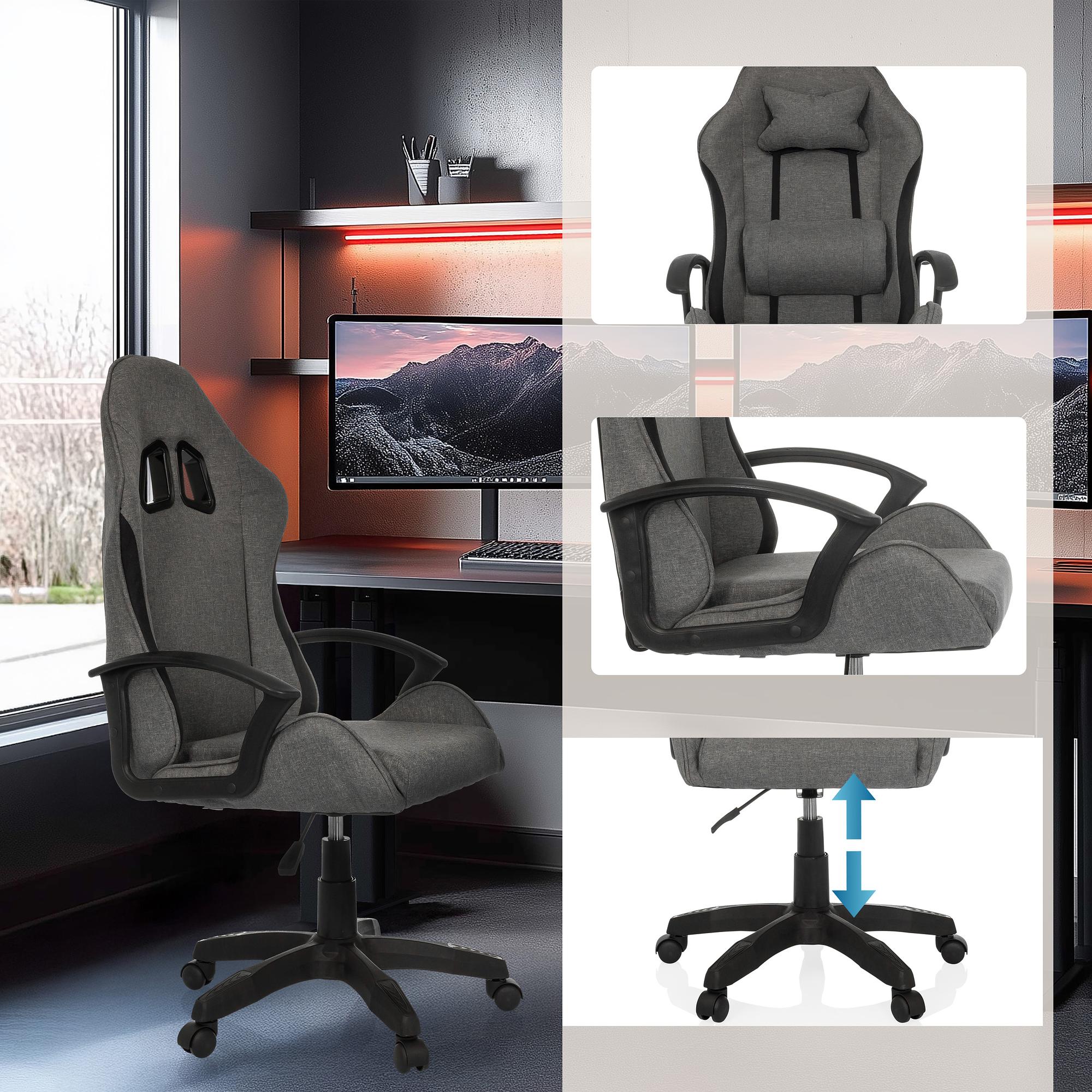 GAMEBREAKER W01 Bürostuhl Textil Grau 2