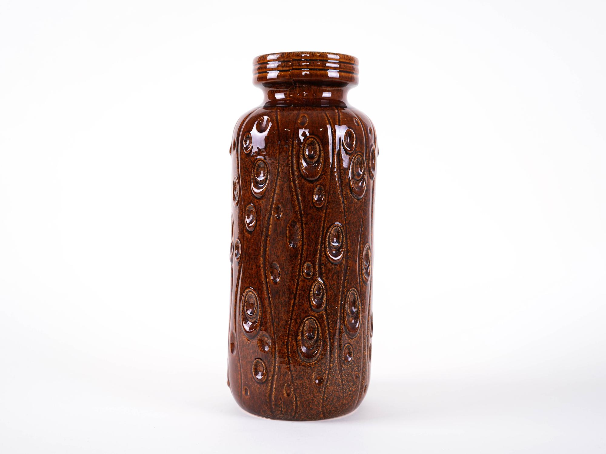 Ceramic Vase Brown 1960s 3