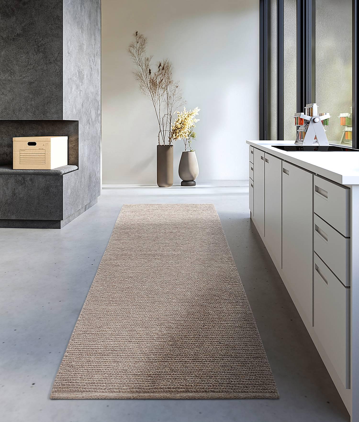 Läufer Francois Wolle Beige 0