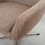 Vintage Stuhl Metall Textil Braun 1970er Jahre  13