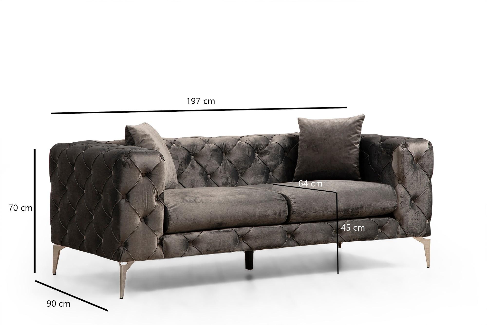 Elegant sofa 2-seater anthracite 5