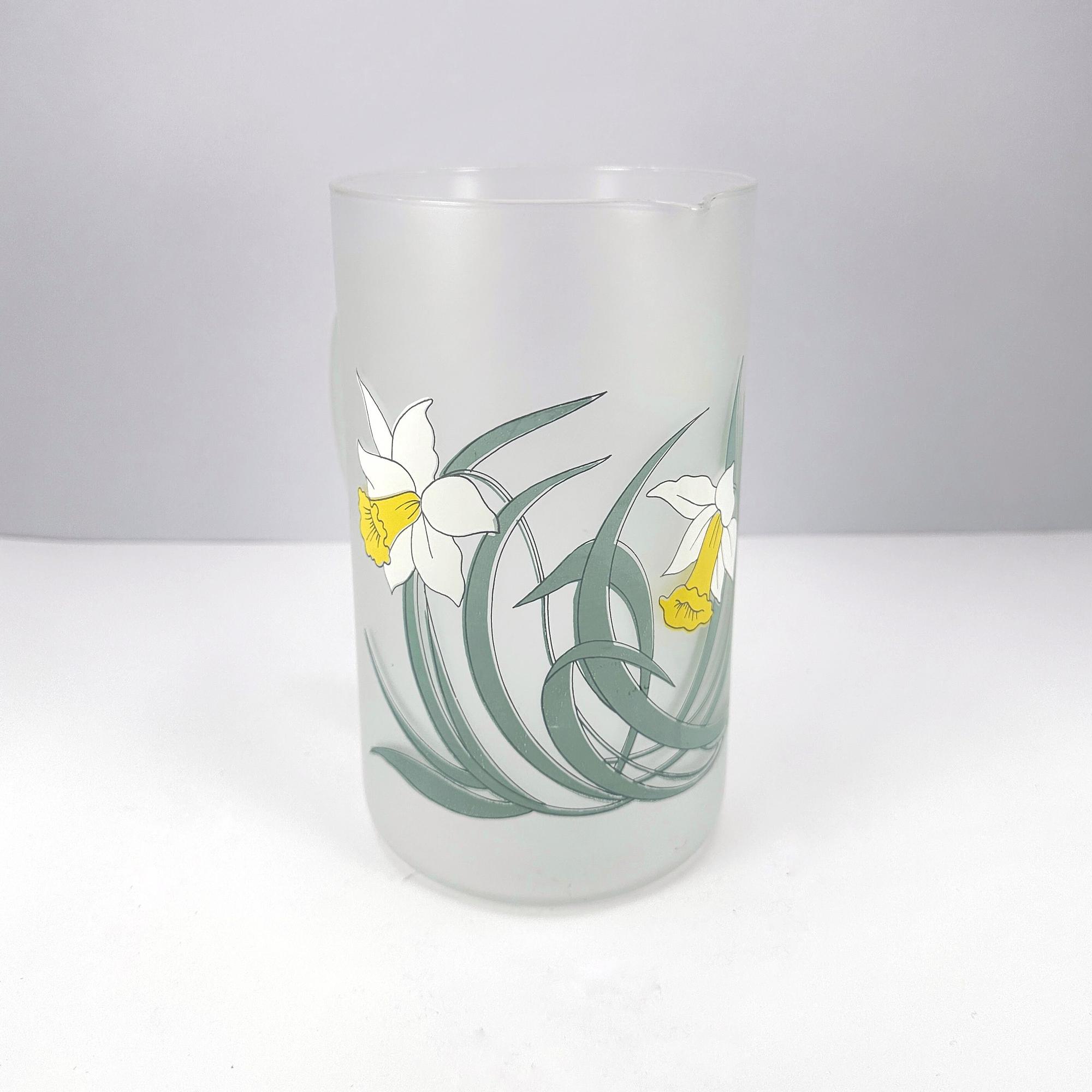 Italienische Glas Karaffe Glas Floral Muster Matt Satin 1
