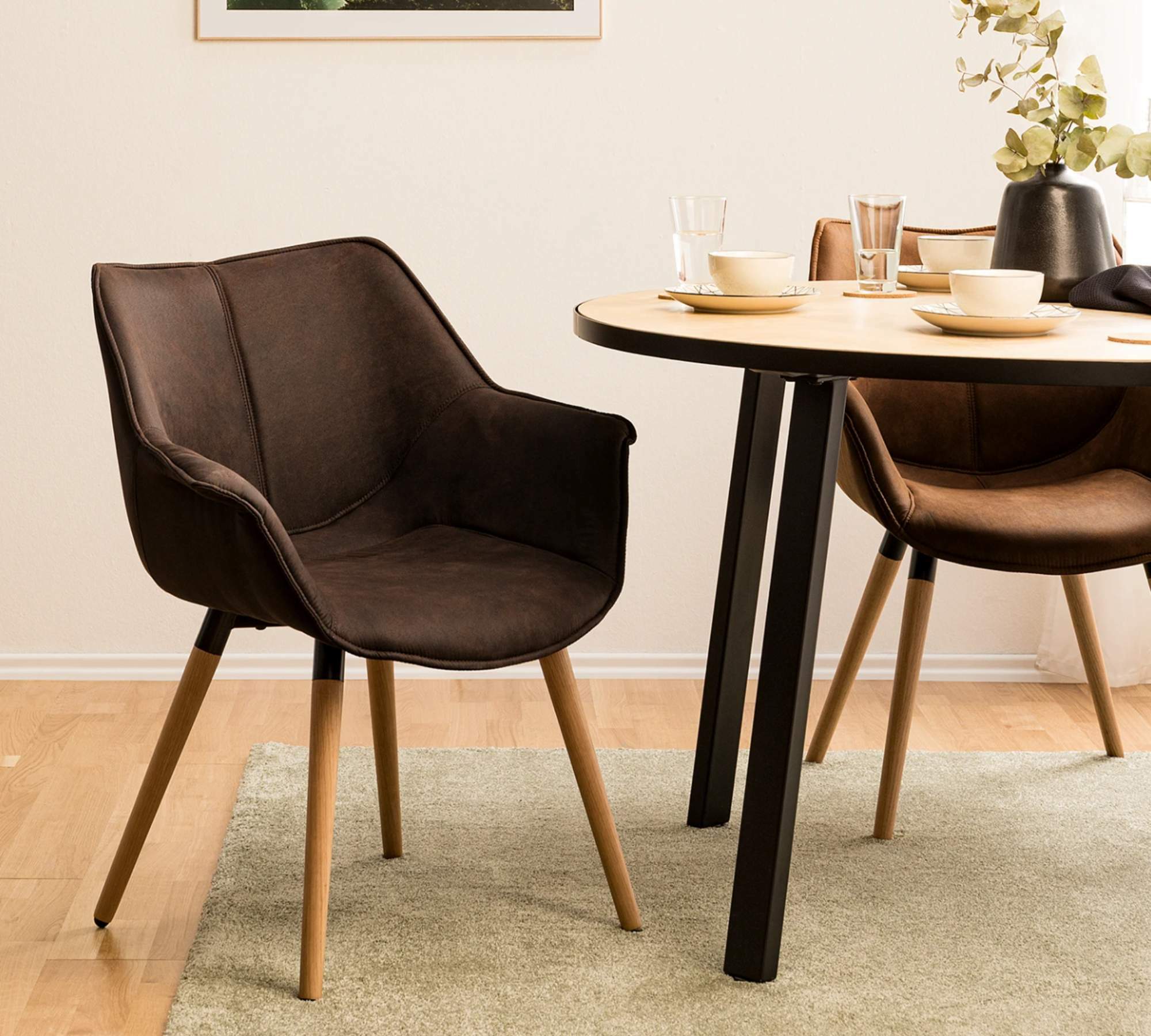 Armchair Solid wood Plastic Brown 5