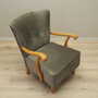 Vintage Sessel Buchenholz Samt Grau 1960er Jahre 9