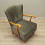 Vintage armchair beech wood velvet grey 1960s 9