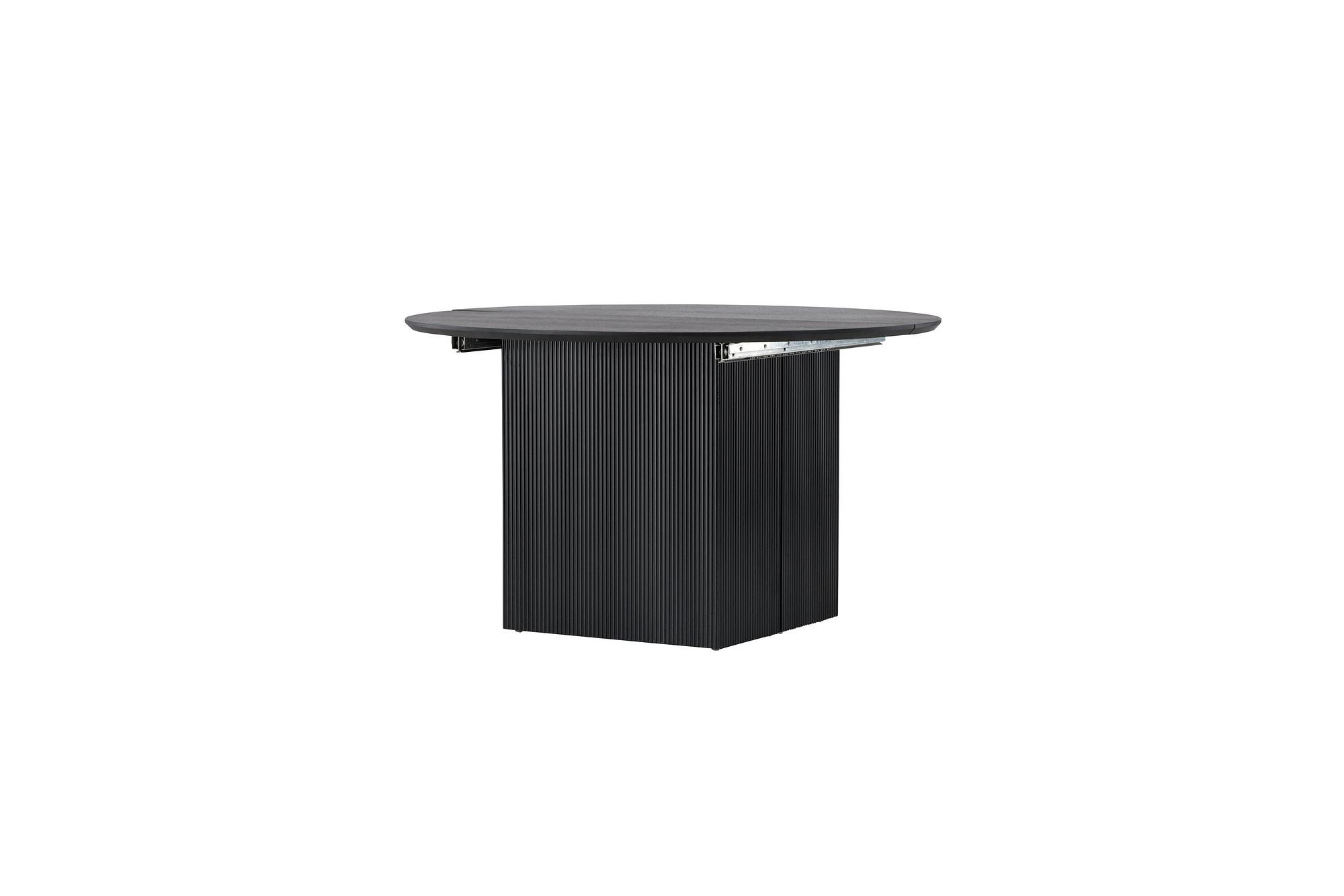 Matilda Dining table extendable MDF Veneer Black ø130/180cm 8